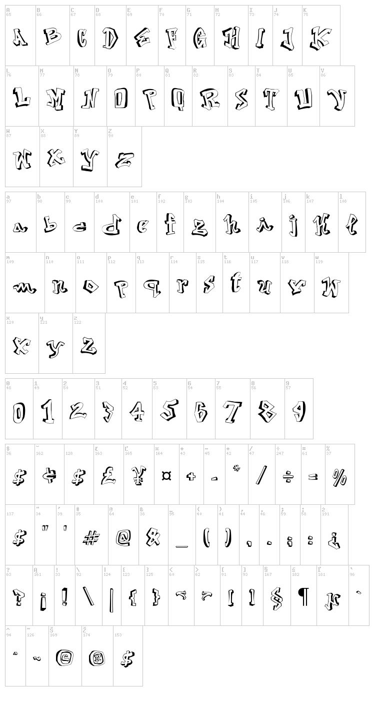 Street 2 Art font map